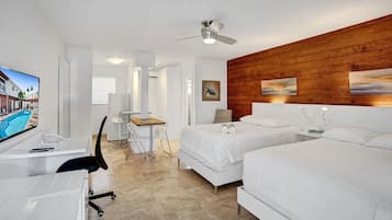 Desk, iron/ironing board, WiFi