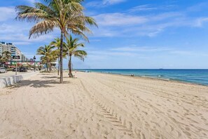 A sandy beach with palm trees and a clear blue sky. - Rustic 1BR Apt in FTL with Kitchen & Pool (Fort Lauderdale)