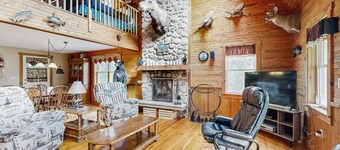 Dog-friendly home with huge yard & fireplaces - near swimming hole, snowmobiling