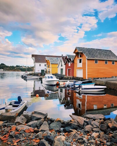 Beautiful historic Norwegian house in picturesque fishing village.