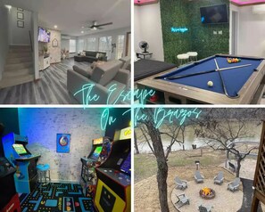 Games room - Riverfront, Fire Pit, Arcade room, Pool Table, Air Hockey, Table Tennis, kayaks! (Weatherford)