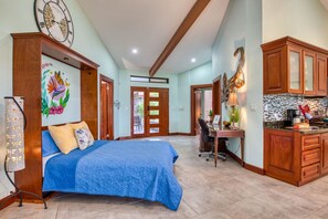 2 bedrooms, desk, iron/ironing board, travel cot