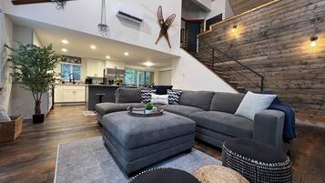 Smart TV, fireplace, video games, books