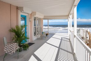 Terrace/patio - Beachfront! Ocean Views from Living Areas and Deck, Near Historic Attractions, $300 in Free Tickets! (St. Augustine)