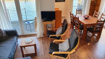 TV, DVD player, stereo