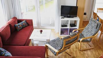 TV, DVD player, stereo