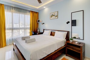 2 slaapkamers, een strijkplank/strijkijzer, wifi, beddengoed
