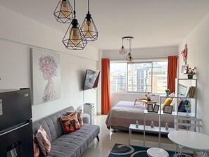 Apartamento exclusivo | 1 dormitorio, escritorio, tabla de planchar con plancha y wifi gratis