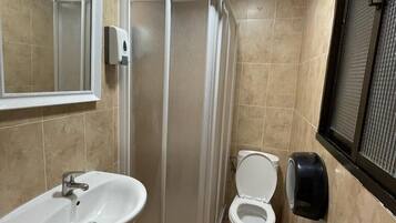 Basic-Doppelzimmer | Badezimmer | Dusche, Haartrockner, Bidet, Handtücher
