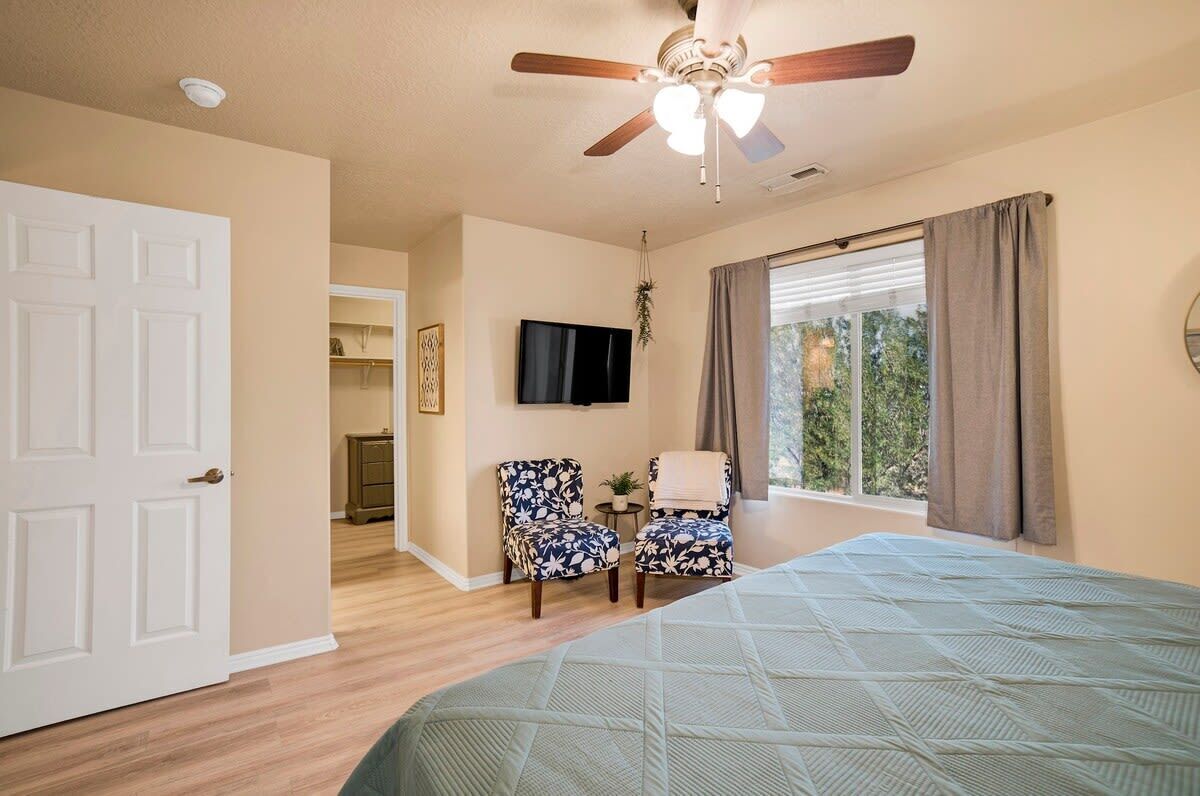 2 bedrooms, iron/ironing board, travel crib, WiFi