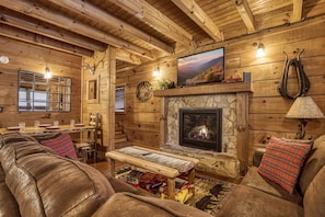 Smart TV, fireplace, video games