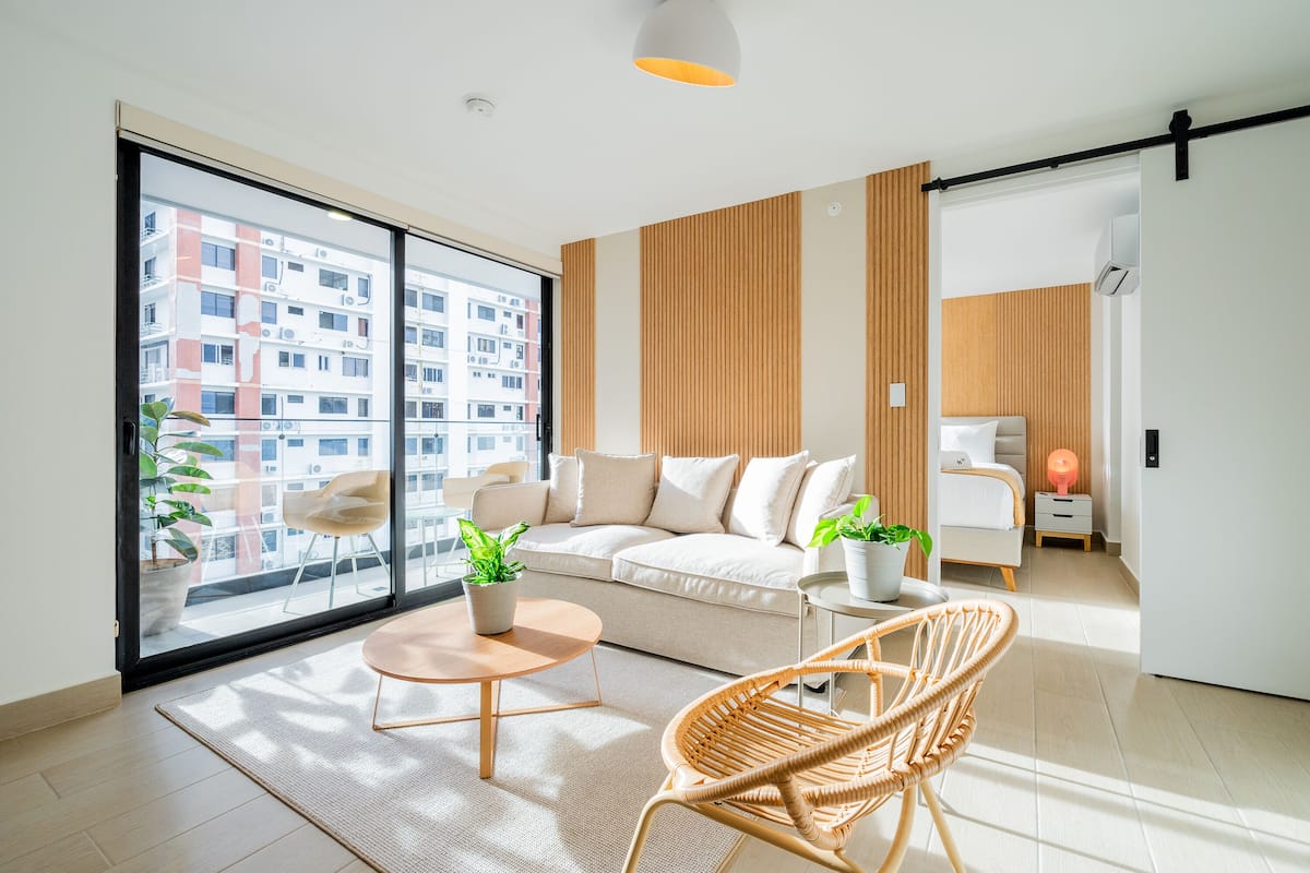 Apartment (19I) | Living area | 55-inch Smart TV with cable channels
