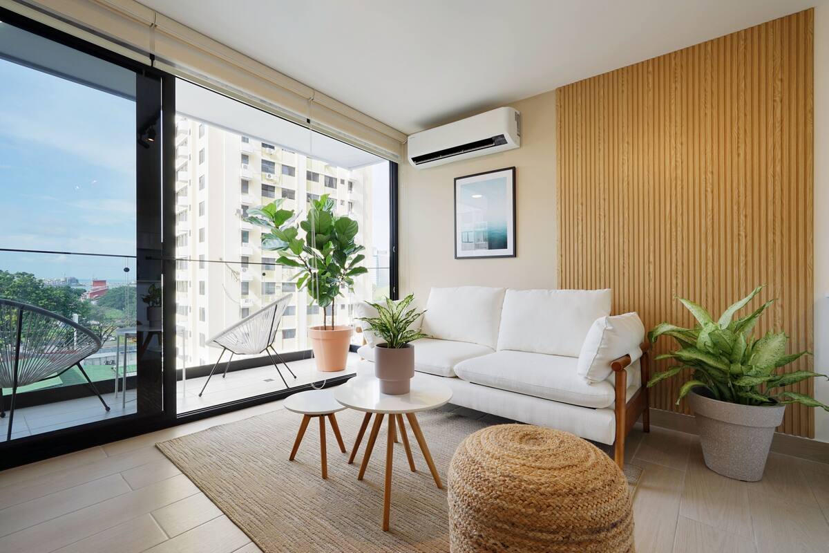 Apartment (10A) | Living area | 55-inch Smart TV with digital channels