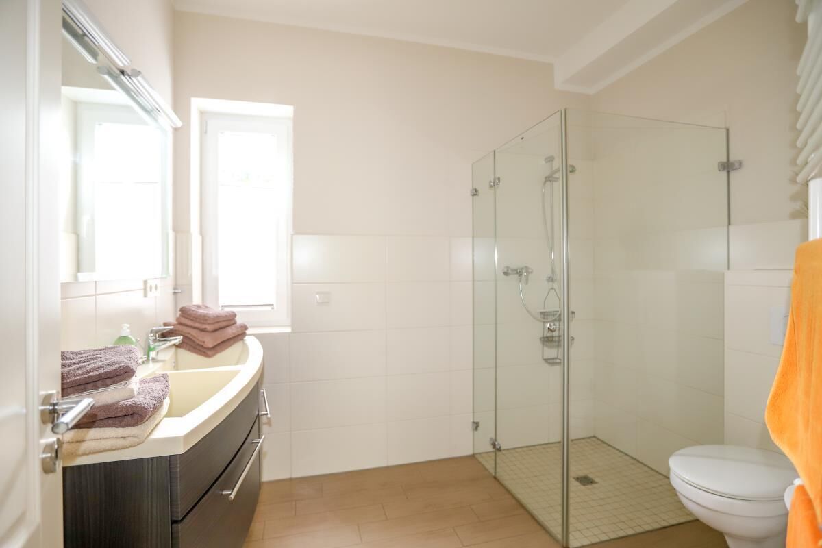 Condo | Bathroom | Shower, hair dryer, heated floors