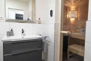 Shower, hair dryer