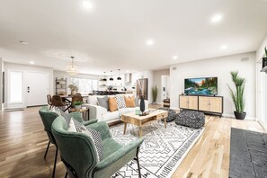 TV, fireplace, table tennis