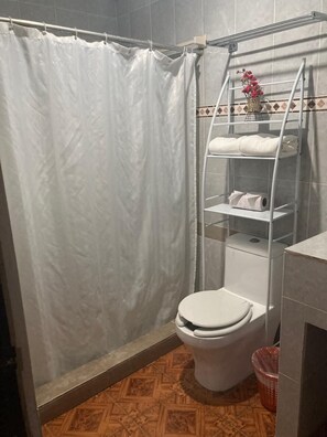 Regadera, amenidades de baño gratuitas, secadora de cabello, toallas