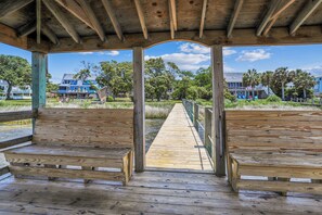 Terrace/patio - Emerald Duck -- Awesome Sunset and Water Views Soundfront Duplex (Duck)