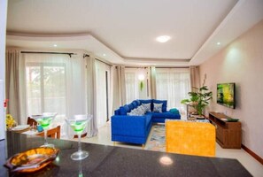 Living area - Elegantly furnished 1bedroom, Lantana Rd Westlands (Nairobi)
