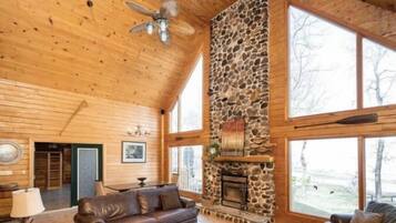 Fireplace, foosball
