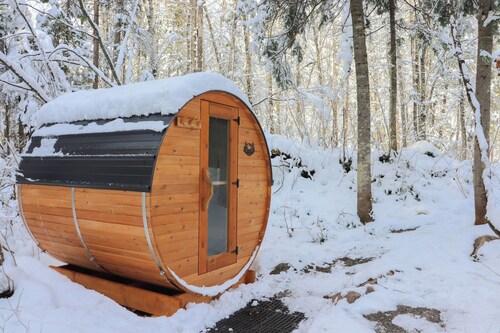 River/ Wooden Hottub Dome in Nature