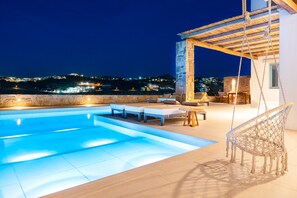 Pool - Villa 'Myko  Seafront' with Sea View, Wi-Fi and Air Conditioning (Mykonos)