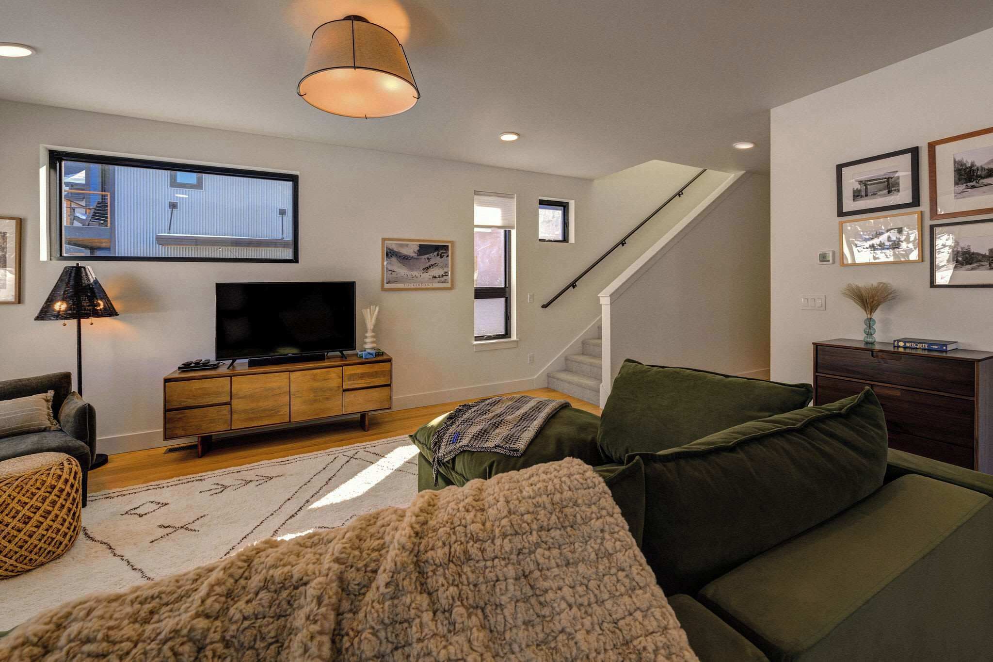 Televisión, reproductor de DVD, libros y estéreo 