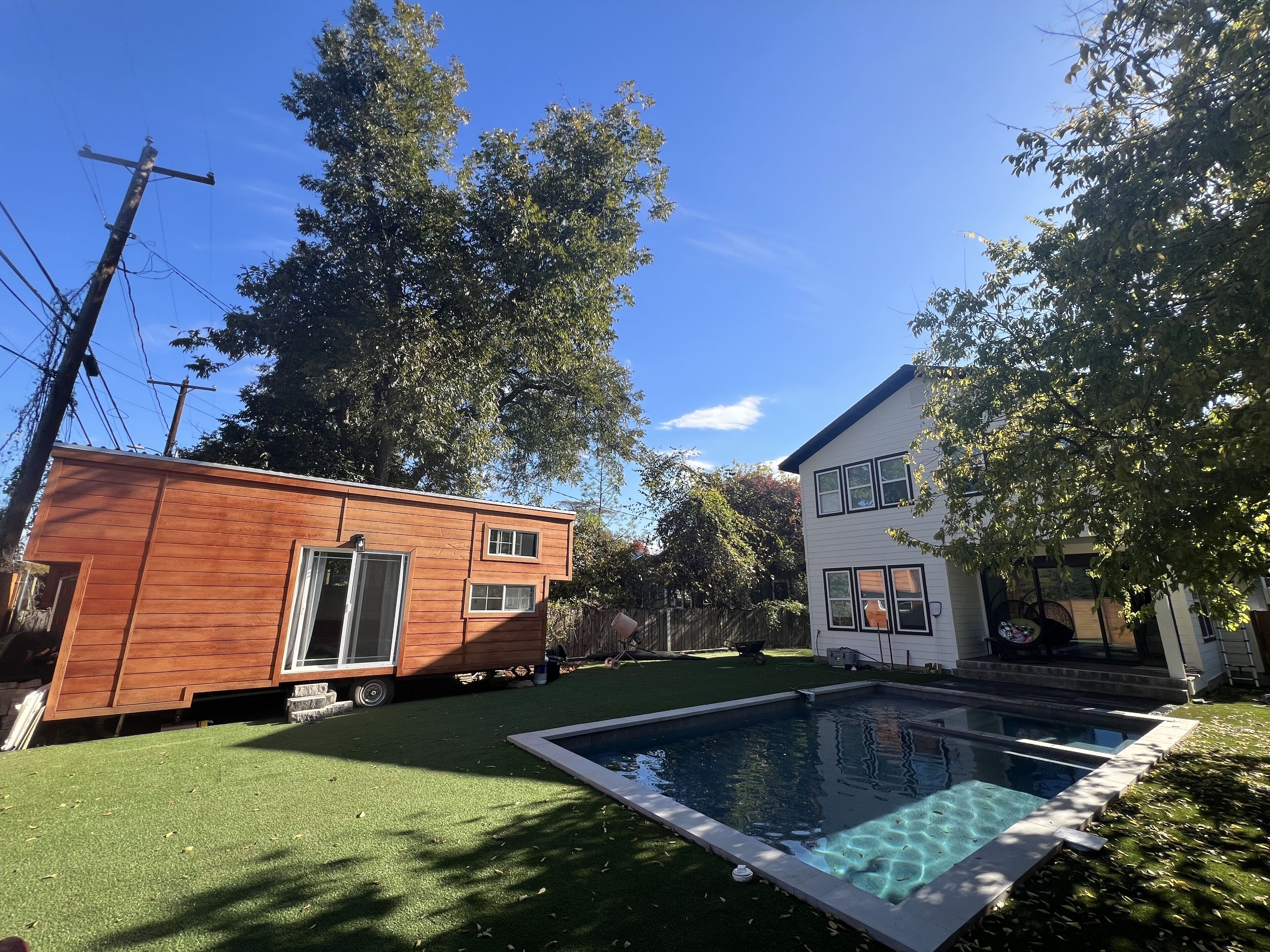 Downtown Modern Tiny Home Oasis with Pool and Hot Tub