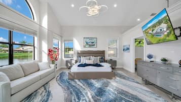6 habitaciones, escritorio y tabla de planchar con plancha