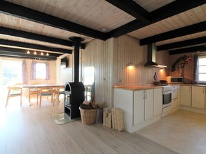 Fridge, oven, dishwasher, high chair