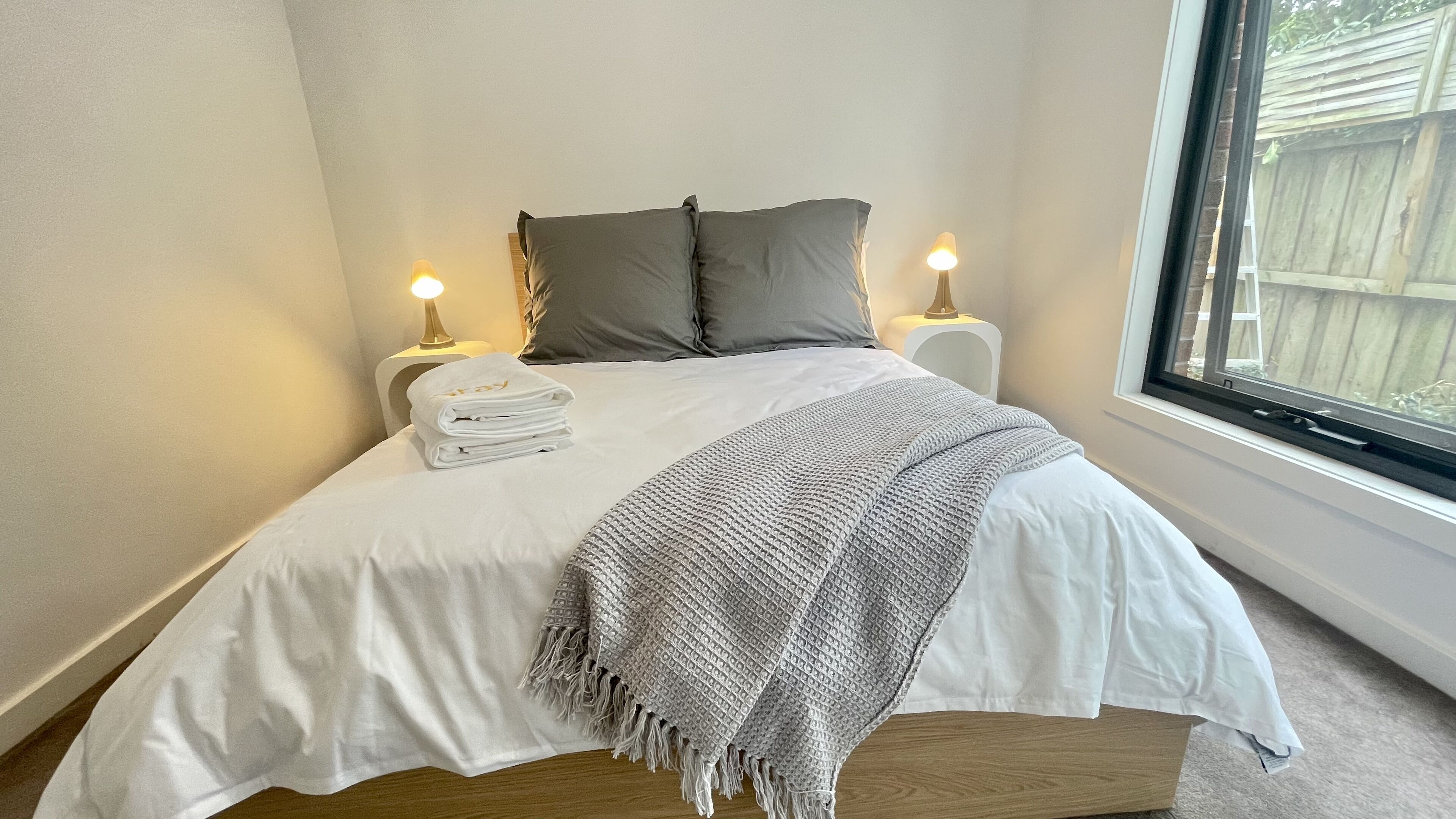 4 bedrooms, premium bedding, iron/ironing board, bed sheets