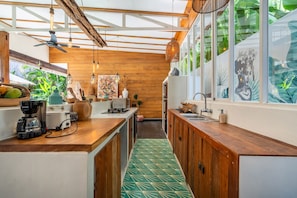 Fridge, microwave, oven, coffee/tea maker - 3BR Tropical Villa | Pool, Jacuzzi & Canggu (Canggu)