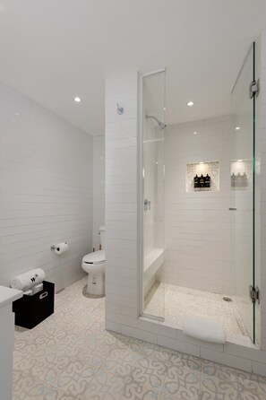 Regadera, secadora de cabello, toallas 