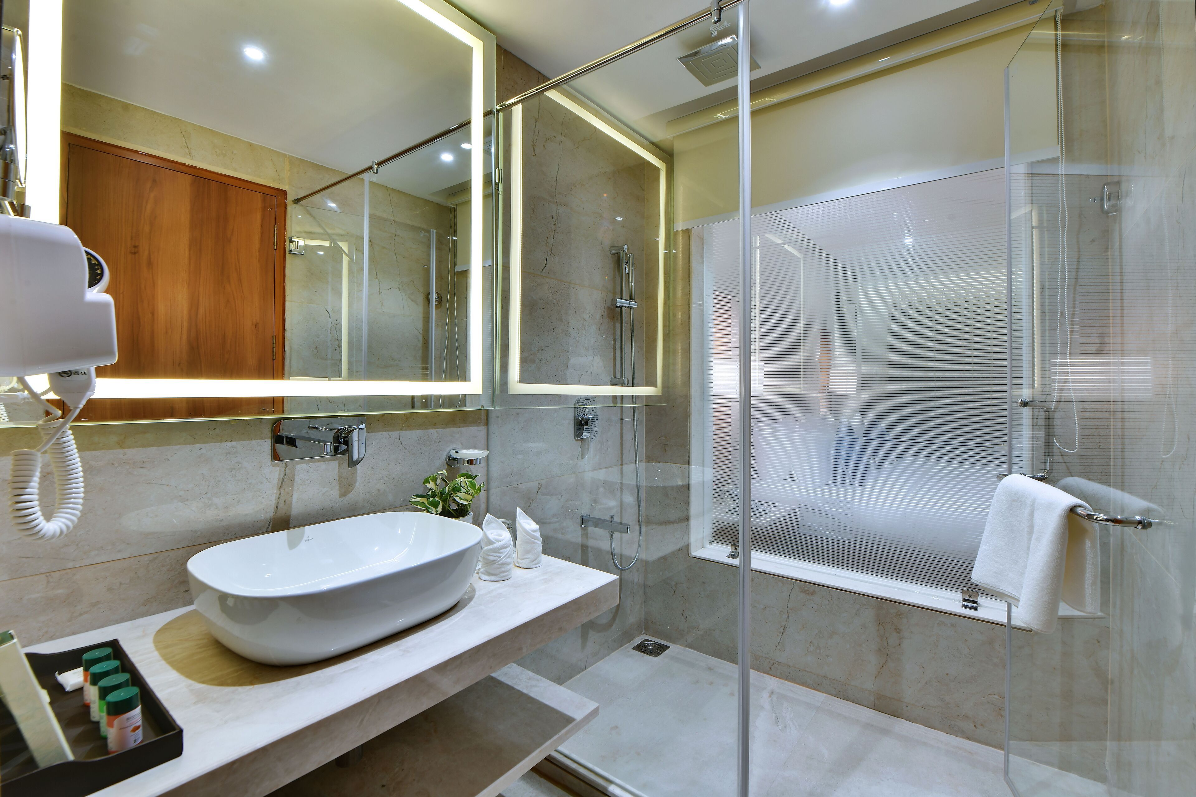 Winter Green Room | Bathroom | Shower, free toiletries, hair dryer, bathrobes