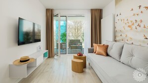 Apartamento luxo | 1 quarto, roupas de cama antialérgicas, cortinas blackout