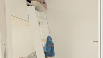 Desk, laptop workspace, blackout curtains, soundproofing