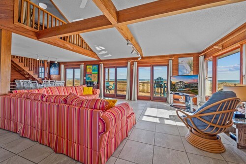 Oceanfront Dog Friendly Home in Salvo with Private Pool, Hot Tub, and Game Room