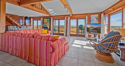 Oceanfront Dog Friendly Home in Salvo with Private Pool, Hot Tub, and Game Room