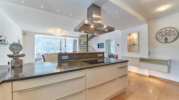 Deluxe-Apartment | Eigene Küche | Kühlschrank, Mikrowelle, Ofen, Herdplatte