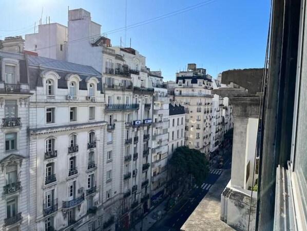 Stunning urban building with classical architecture and balconies.