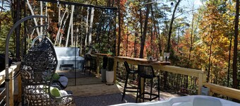 Luxury Mirror House - HOT TUB! Private 1-way glass, forest, Mirror House: Off-Grid Luxury, Hot tub,