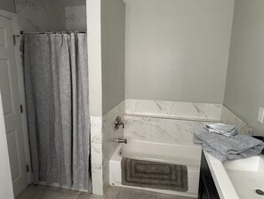 Hair dryer, soap, toilet paper