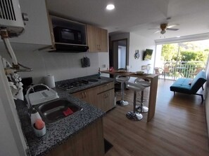 Private kitchen - Apartamento Confortable con Balcón Excelente Ubicación (Santa Marta)