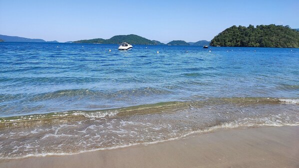 Private beach, white sand