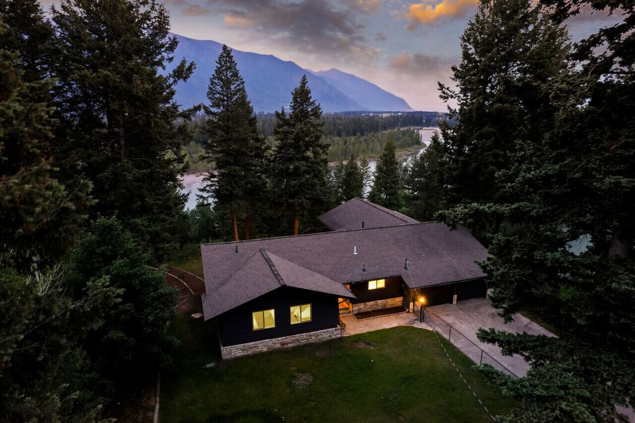 Twilight Drone Photo from above the home