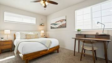 5 bedrooms, desk, iron/ironing board, travel crib