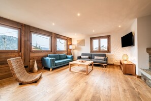 Televisión, chimenea