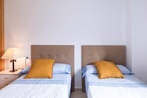 2 bedrooms, iron/ironing board, travel cot, bed sheets