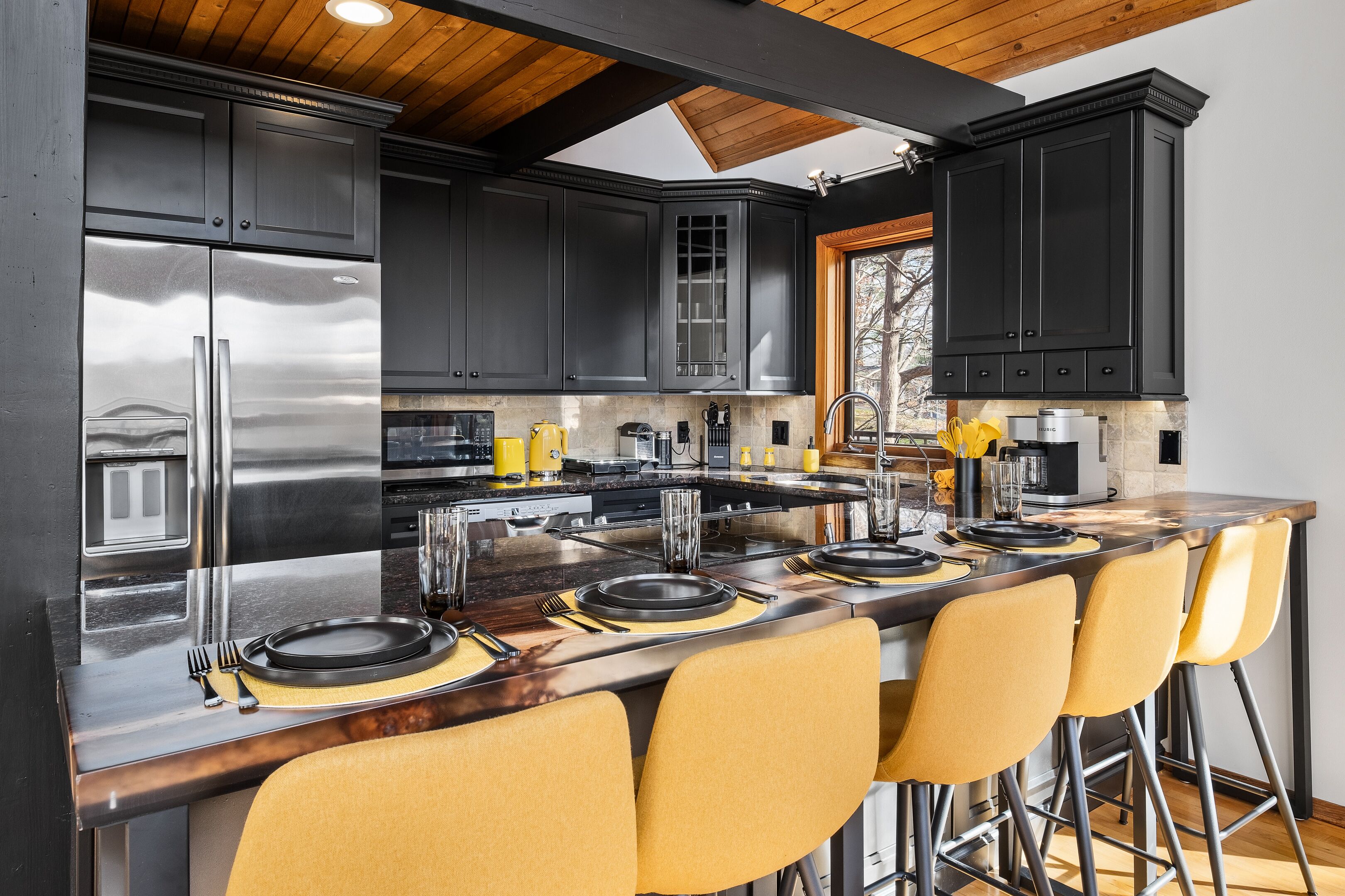 Fridge, toaster, blender, spices