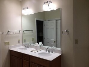 Hair dryer, towels, toilet paper